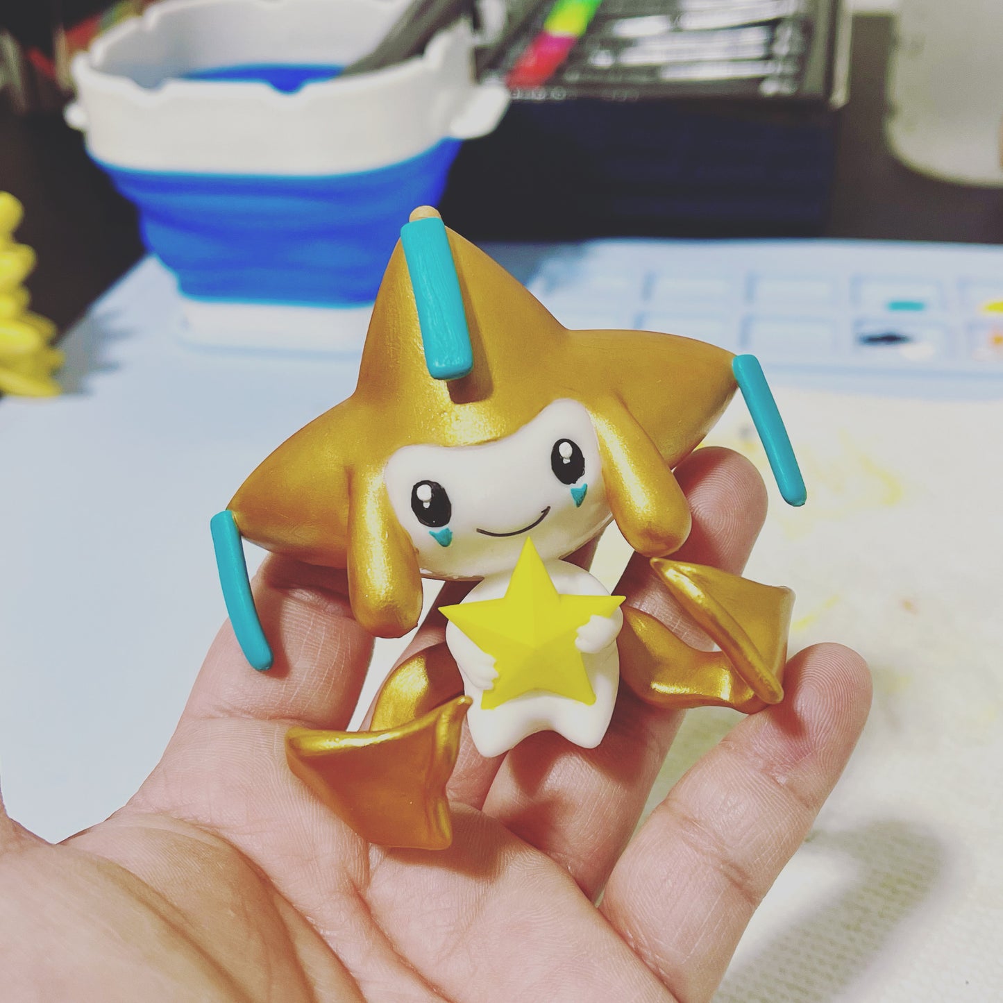 Jirachi Resin Pokemon Ornament, Unpainted Ready to Paint Mythical Miniature