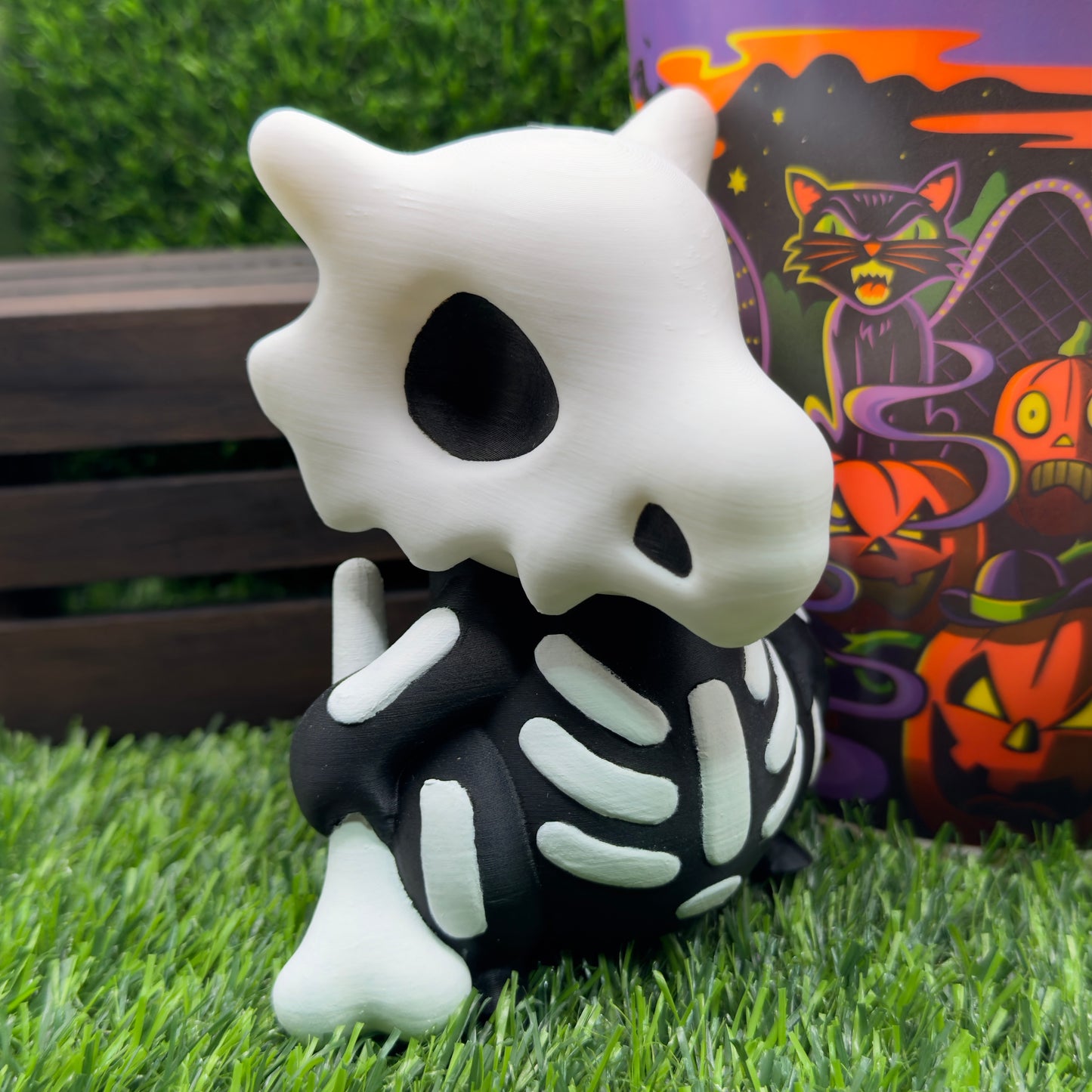 Cubone Jack Skellington Pokemon Figure, 3D Printed Halloween Crossover Collectible
