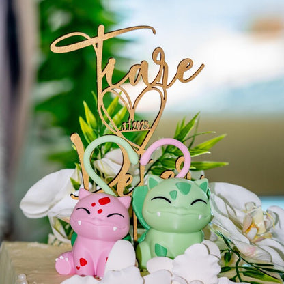 Bulbasaur & Ivysaur Cake Topper, 3D Printed Pokemon Wedding Valentine Decor