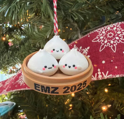 Personzalized Custom Xiao Long Bao Ornament, 3D Printed Kawaii Dim Sum Personalized Decor