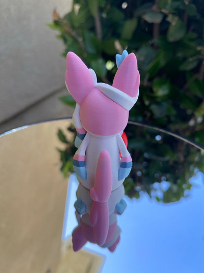 Sylveon Valentine Pokemon Figure, 3D Printed Love Struck Eeveelution