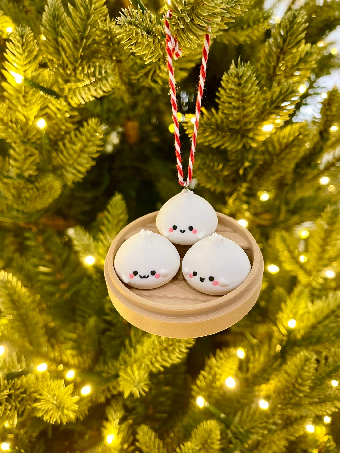 Personzalized Custom Xiao Long Bao Ornament, 3D Printed Kawaii Dim Sum Personalized Decor