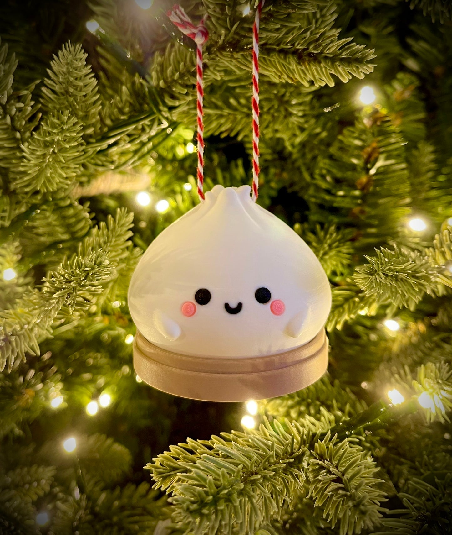 Xiao Long Bao Ornament, 3D Printed Kawaii Dim Sum Holiday Decor