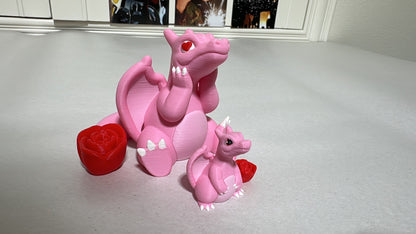 Charizard Chibi Pokemon Figure, 3D Printed Fire Dragon Collectible Desk Decor