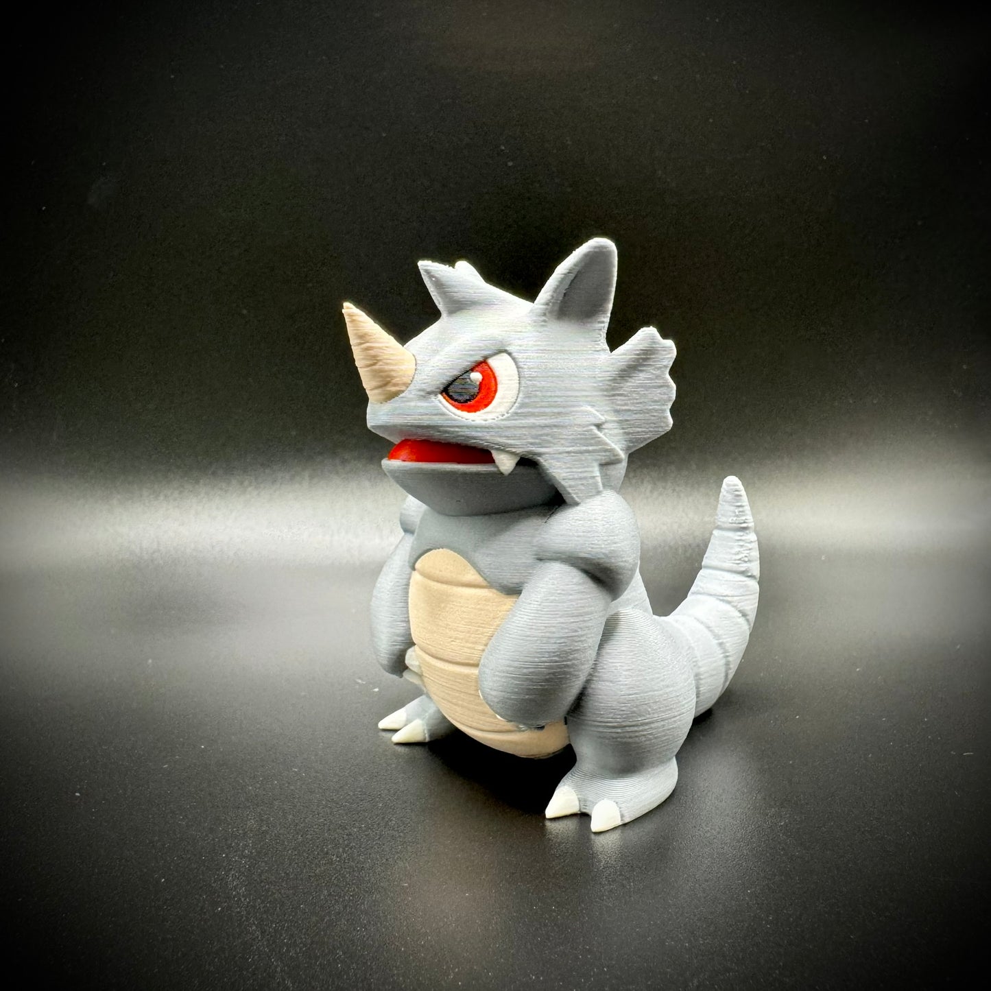 Rhydon 3D Printed Pokemon Figure, Chibi Gen 1 Collectible Desk Decor