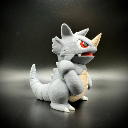 Rhydon 3D Printed Pokemon Figure, Chibi Gen 1 Collectible Desk Decor