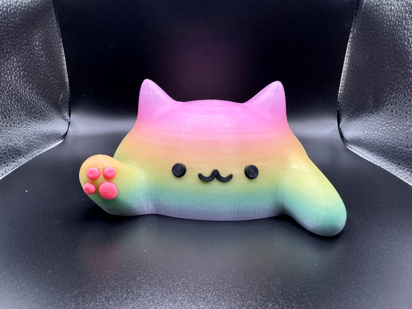 Kawaii Bango Cat Desk Toy, 3D Printed Articulated Cat Figure