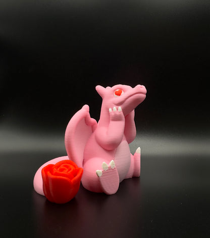 Charizard Chibi Pokemon Figure, 3D Printed Fire Dragon Collectible Desk Decor