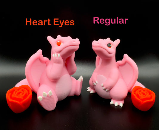 Charizard Chibi Pokemon Figure, 3D Printed Fire Dragon Collectible Desk Decor
