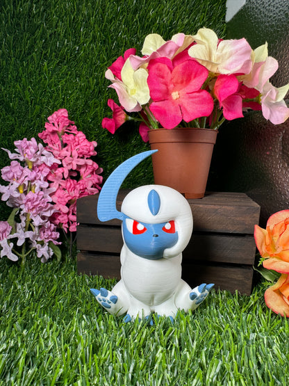 Absol 3D Printed Pokemon Figure, Chibi Gen 3 Dark Type Collectible