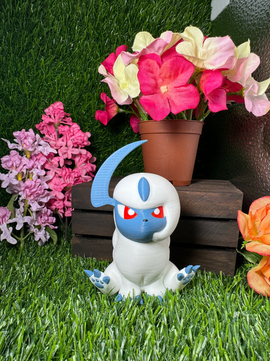 Absol 3D Printed Pokemon Figure, Chibi Gen 3 Dark Type Collectible