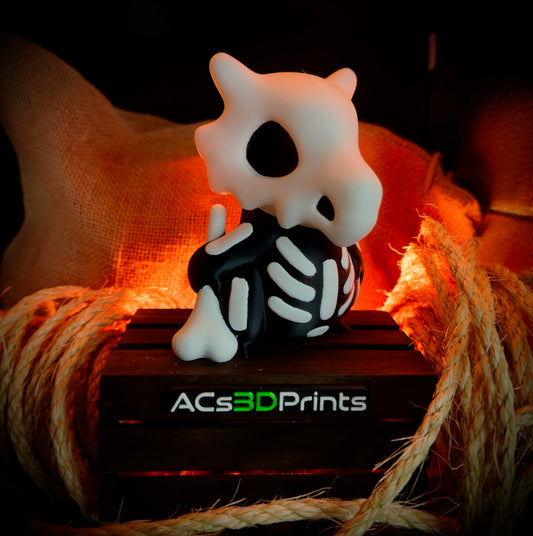 Cubone Jack Skellington Pokemon Figure, 3D Printed Halloween Crossover Collectible