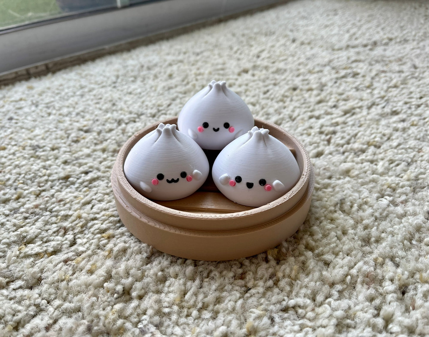 Dim Sum Bao Family Kawaii Figure Set, 3D Printed Desk Decor