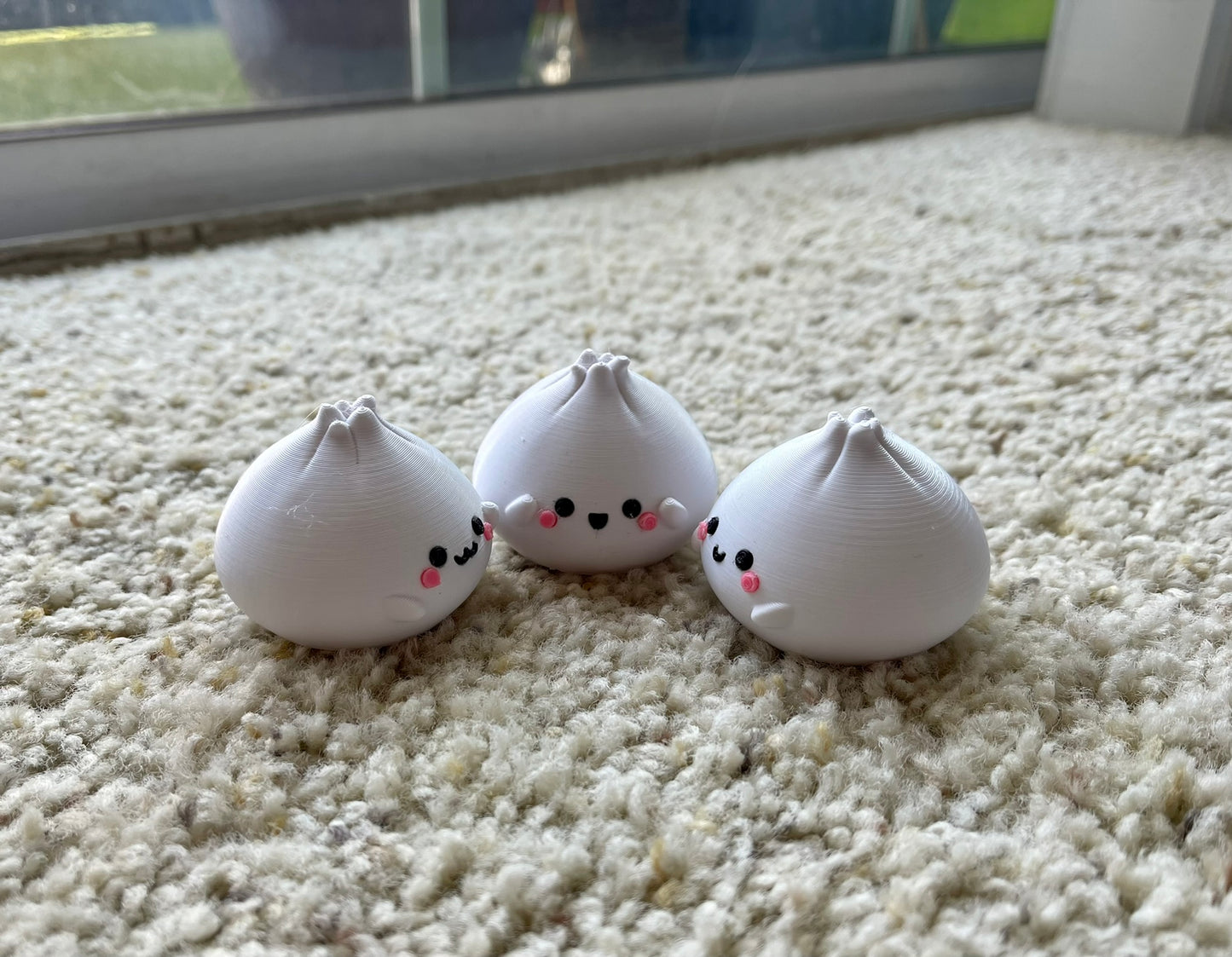 Dim Sum Bao Family Kawaii Figure Set, 3D Printed Desk Decor