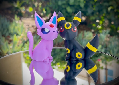 Espeon & Umbreon Cake Topper, 3D Printed Pokemon Wedding Valentine Decor