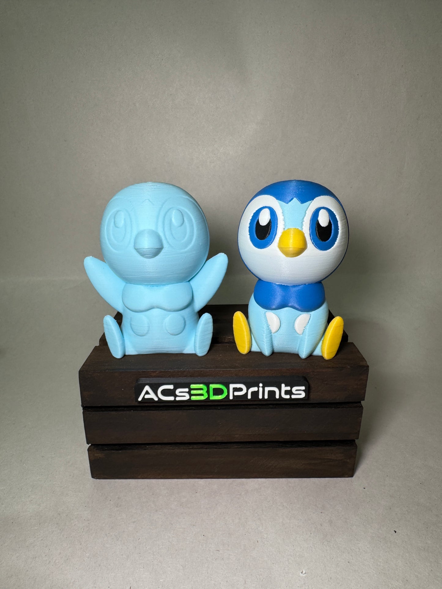 Piplup 3D Printed Pokemon Figure, Chibi Gen 4 Water Starter Collectible