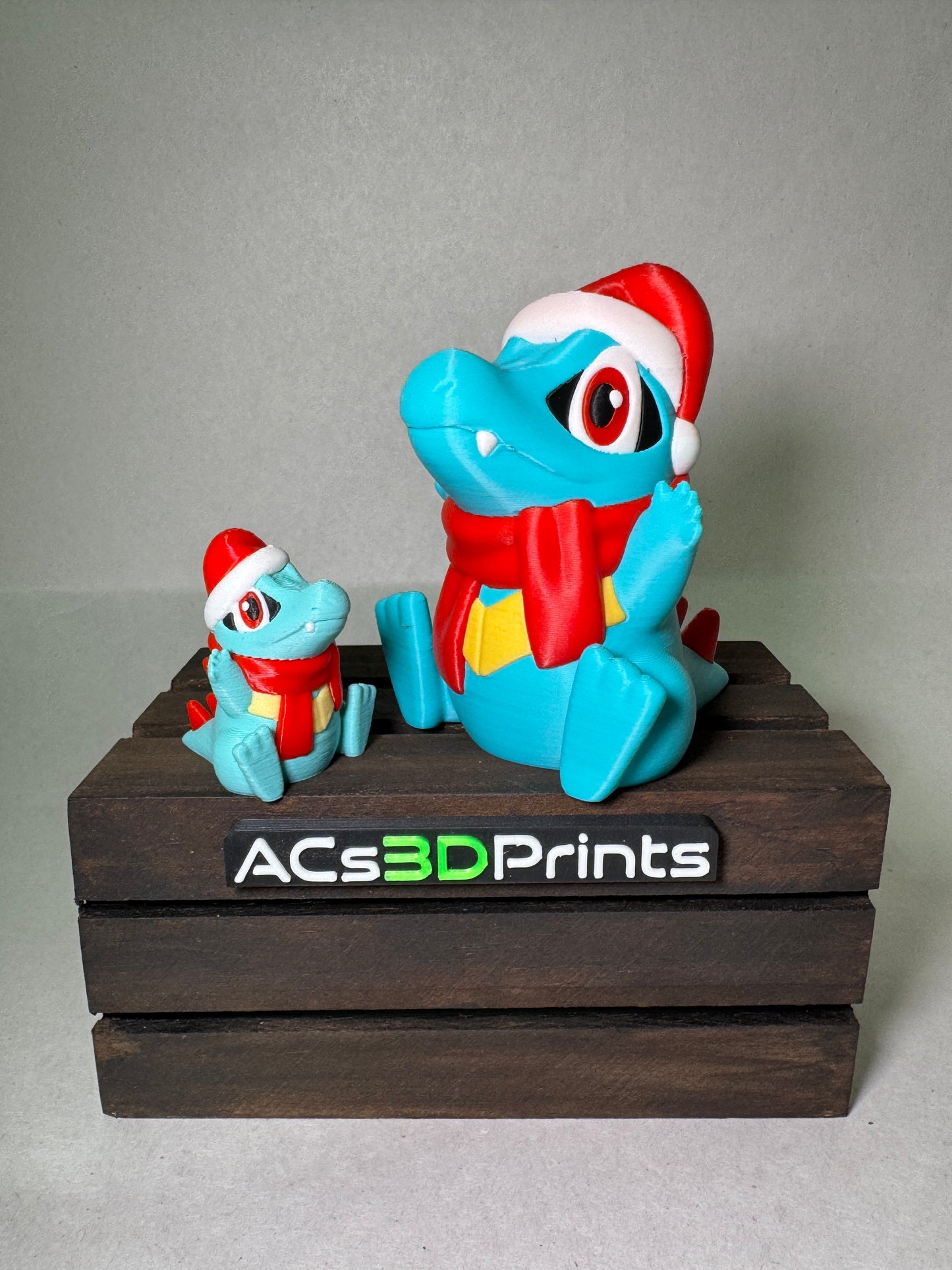 Johto Starters Christmas Edition Pokemon Set, 3D Printed Holiday Collectible