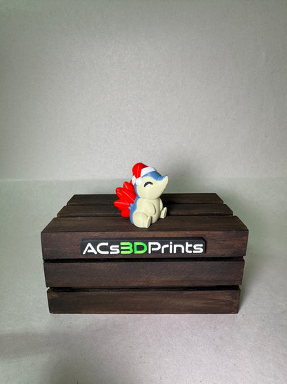 Johto Starters Christmas Edition Pokemon Set, 3D Printed Holiday Collectible