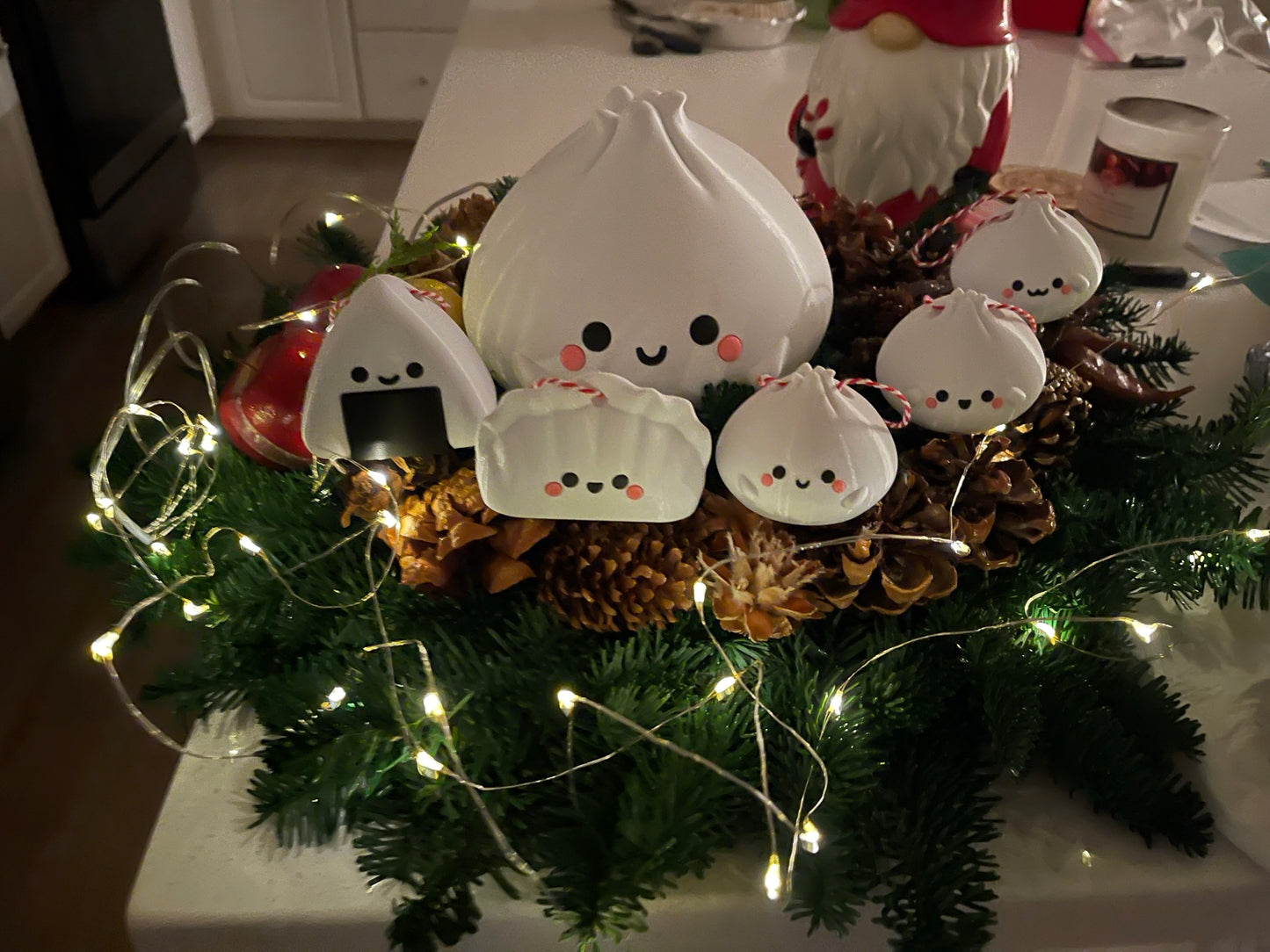 Xiao Long Bao Ornament, 3D Printed Kawaii Dim Sum Holiday Decor
