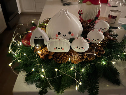 Xiao Long Bao Ornament, 3D Printed Kawaii Dim Sum Holiday Decor