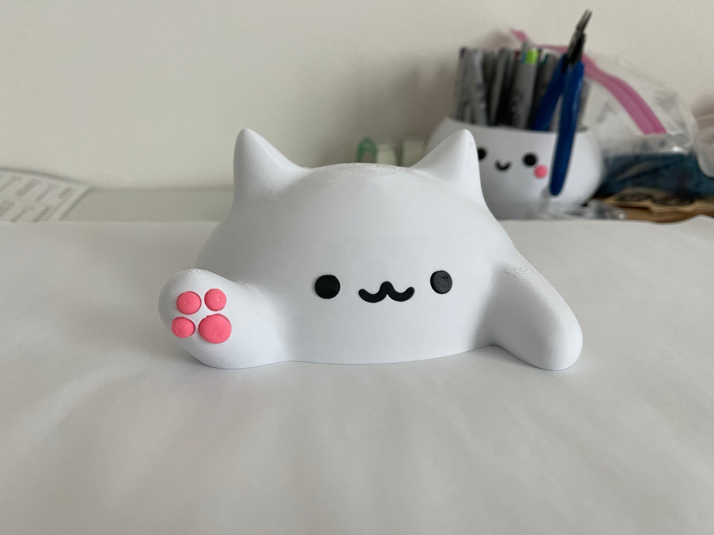 Kawaii Bango Cat Desk Toy, 3D Printed Articulated Cat Figure