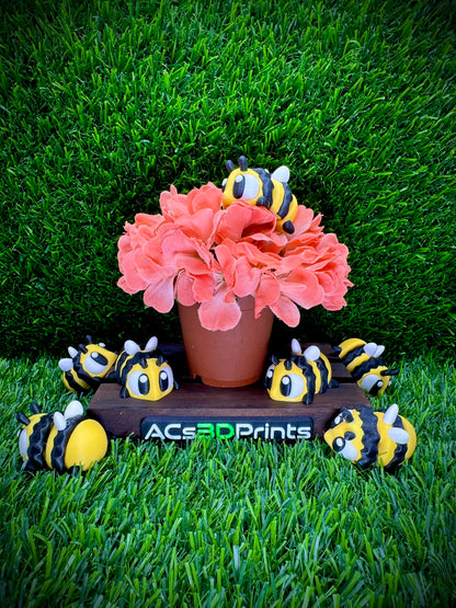 Flexi Bumblebee 3D Printed Articulated Fidget Toy, Poseable Bee Desk Pet