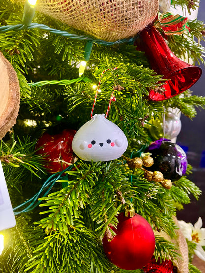 Xiao Long Bao Ornament, 3D Printed Kawaii Dim Sum Holiday Decor