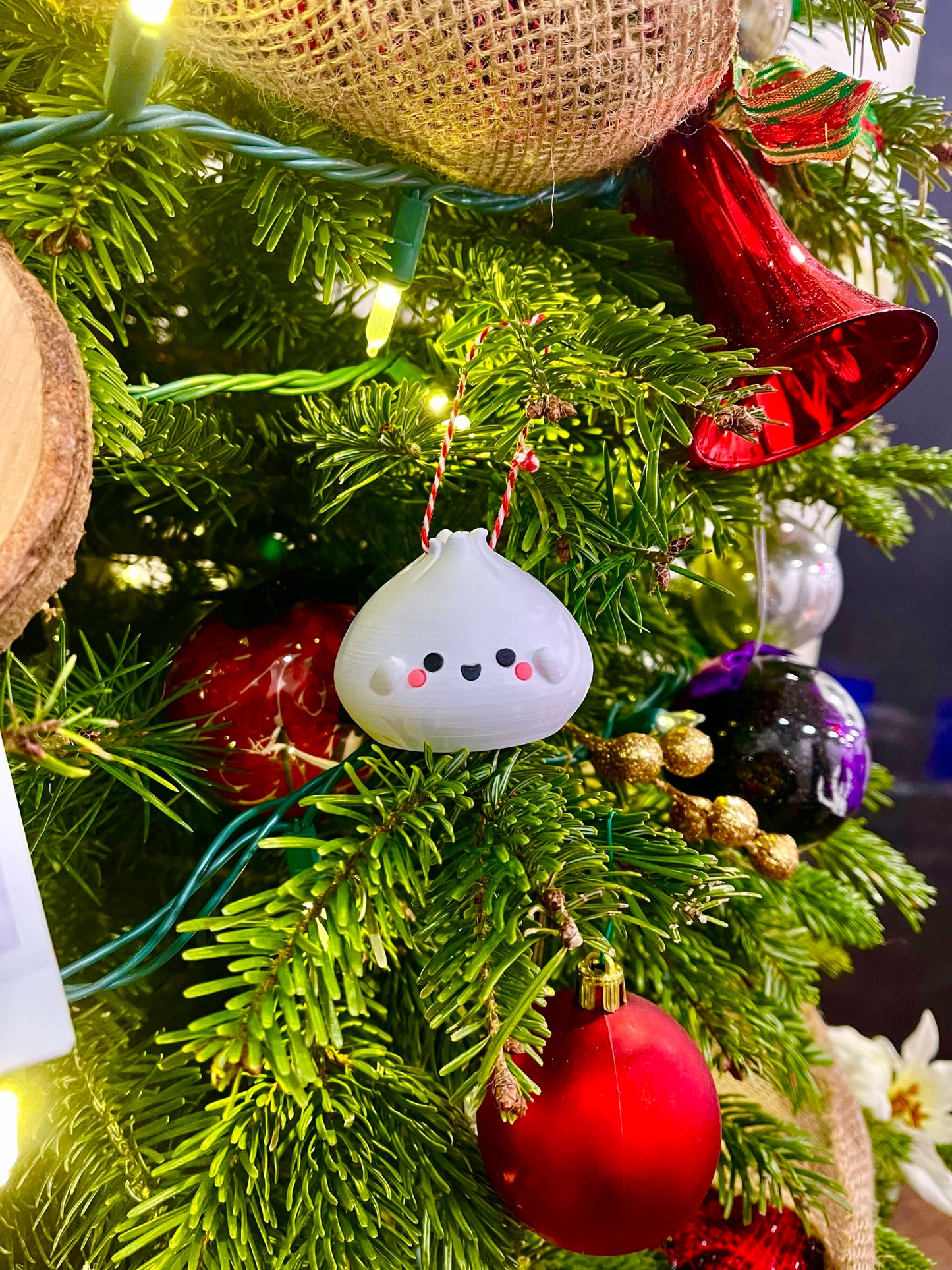 Xiao Long Bao Ornament, 3D Printed Kawaii Dim Sum Holiday Decor