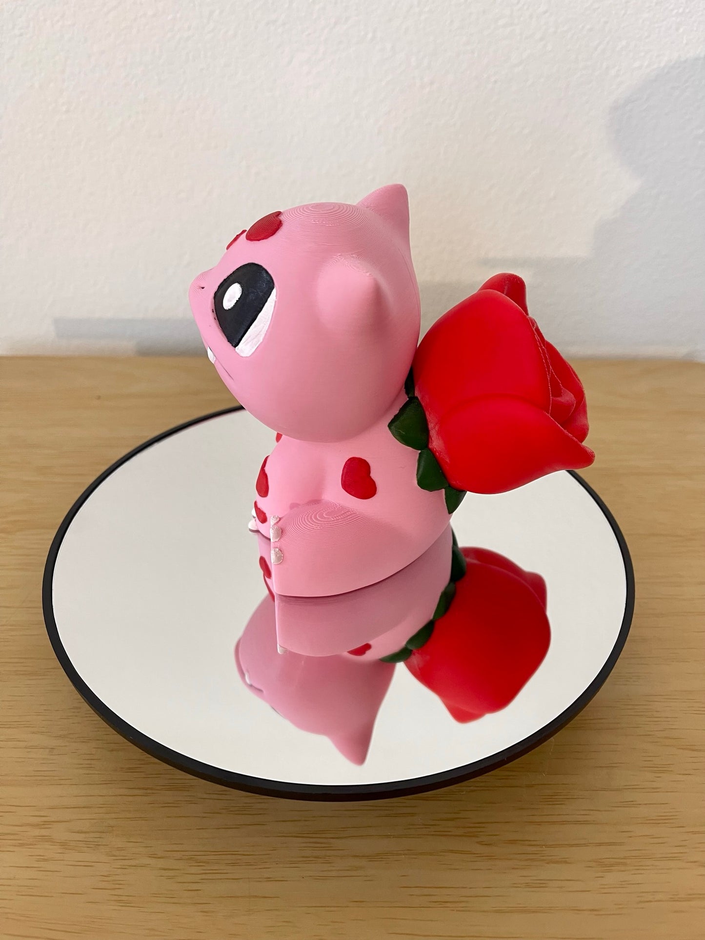 Bulbasaur Valentine Rose Pokemon Figure, 3D Printed Romantic Chibi Gift