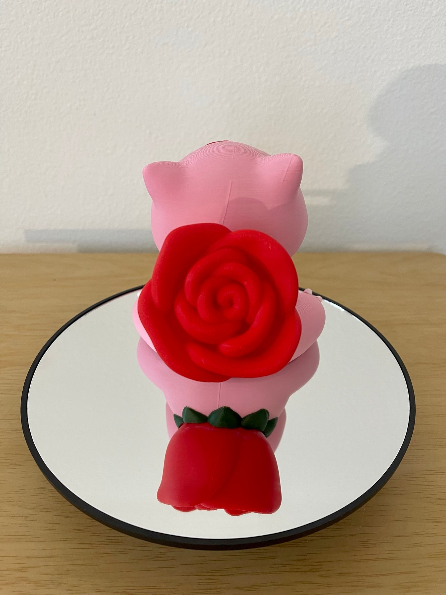 Bulbasaur Valentine Rose Pokemon Figure, 3D Printed Romantic Chibi Gift
