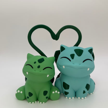 Bulbasaur & Ivysaur Cake Topper, 3D Printed Pokemon Wedding Valentine Decor