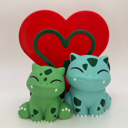 Bulbasaur & Ivysaur Cake Topper, 3D Printed Pokemon Wedding Valentine Decor