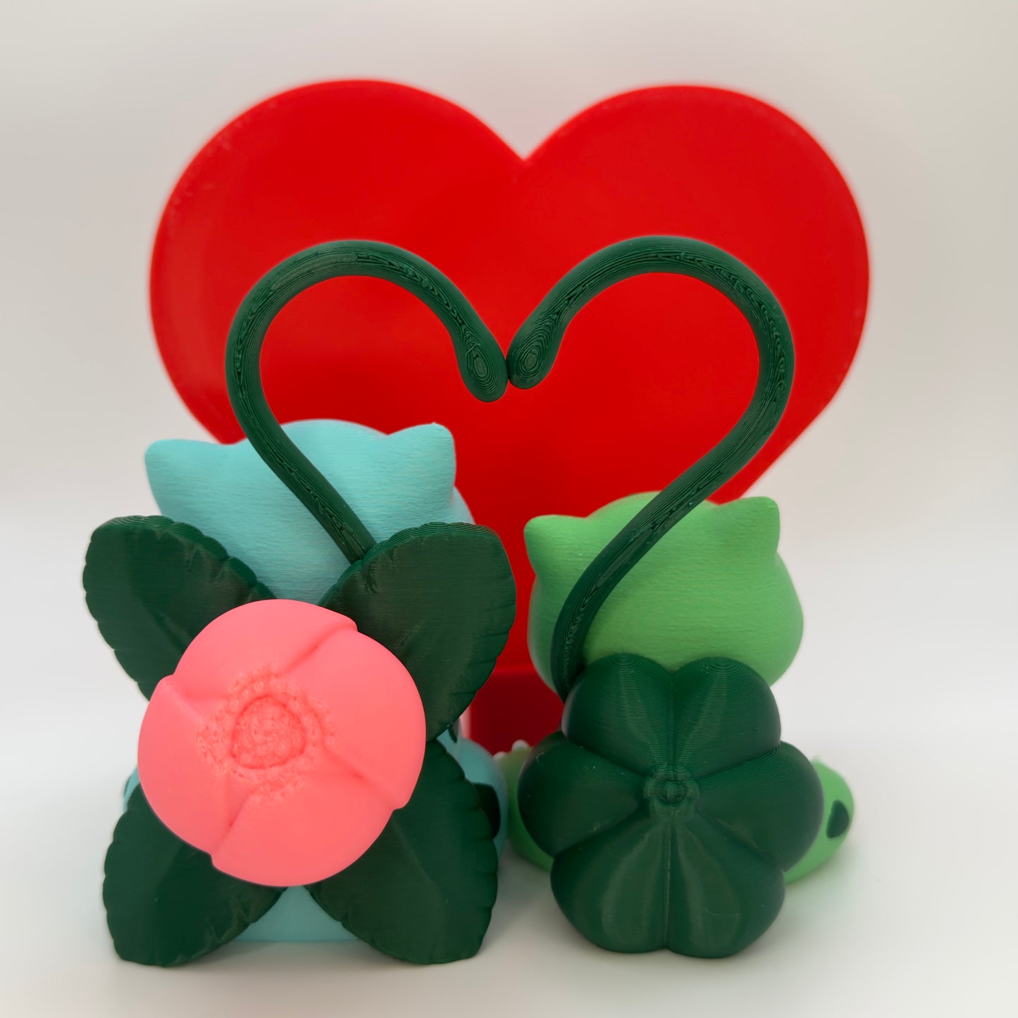 Bulbasaur & Ivysaur Cake Topper, 3D Printed Pokemon Wedding Valentine Decor