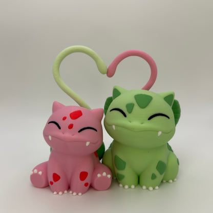 Bulbasaur & Ivysaur Cake Topper, 3D Printed Pokemon Wedding Valentine Decor