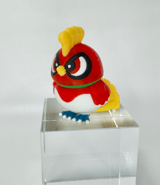 Ho-Oh 3D Printed Pokemon Figure, Chibi Legendary Rainbow Bird Collectible