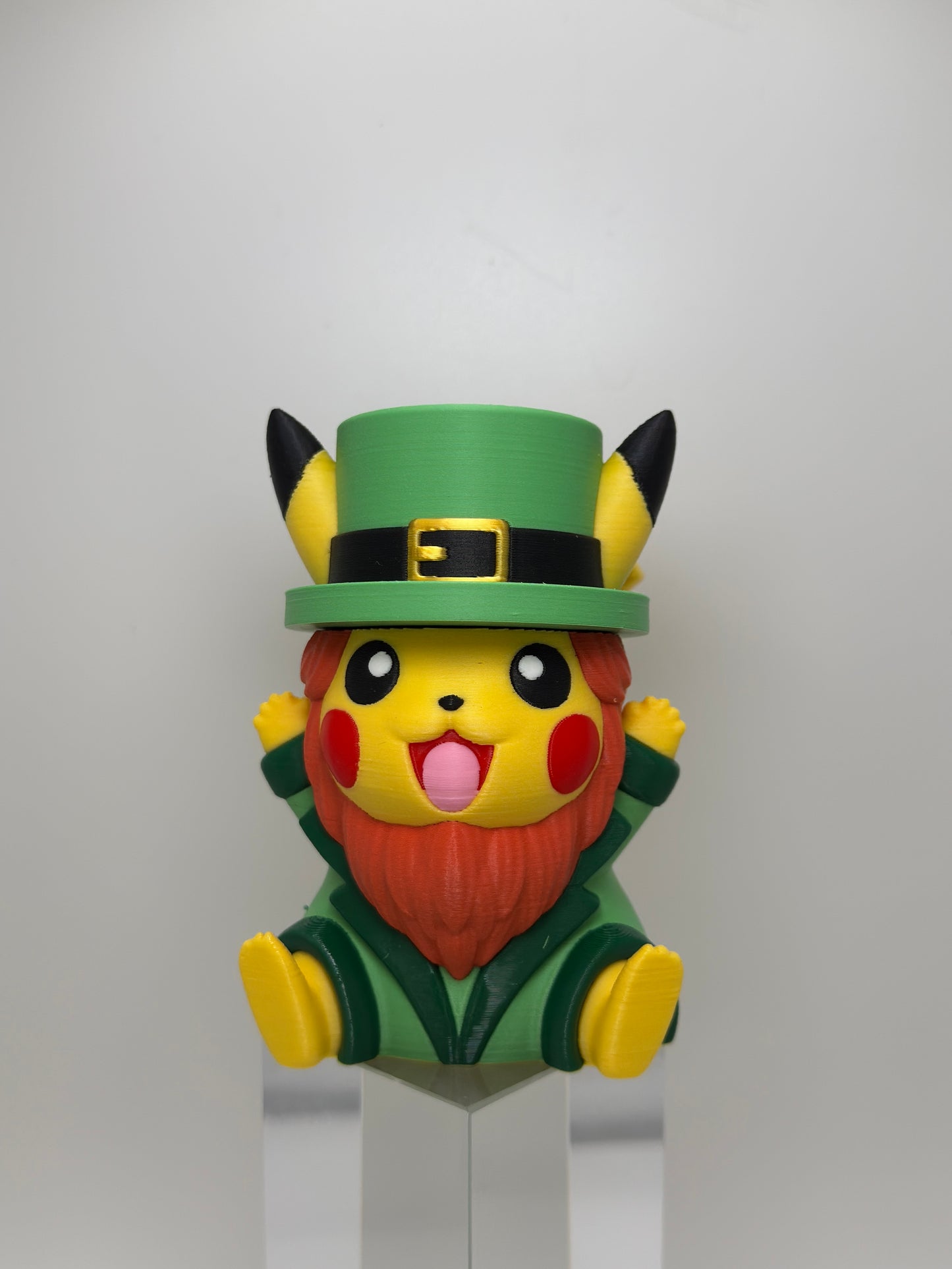 Leprechaun Pikachu St. Patrick's Day Pokemon Figure, 3D Printed Holiday Collectible