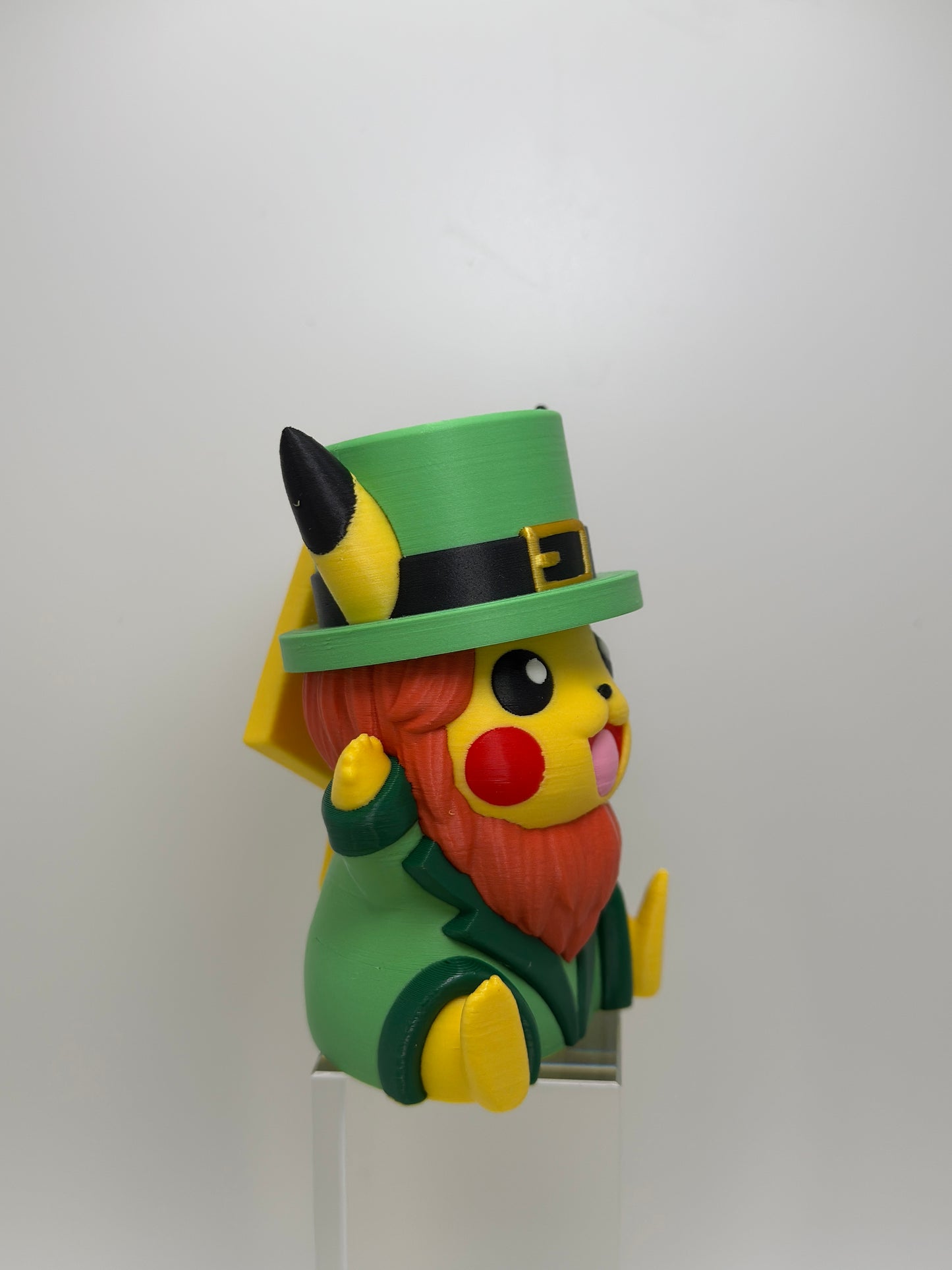 Leprechaun Pikachu St. Patrick's Day Pokemon Figure, 3D Printed Holiday Collectible