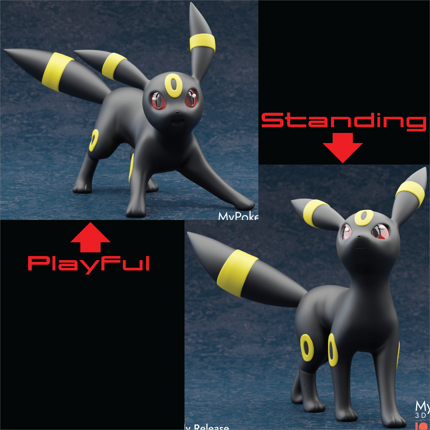 Eeveelutions 3" Resin Pokemon Figure, Unpainted Ready to Paint Miniature
