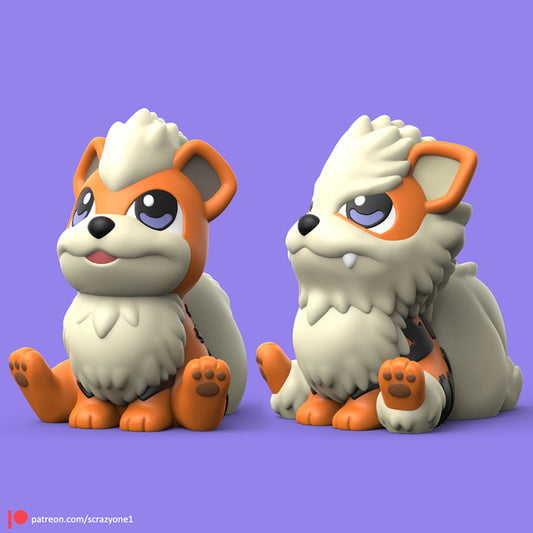 Chibi Growlithe 3D printed figure - original