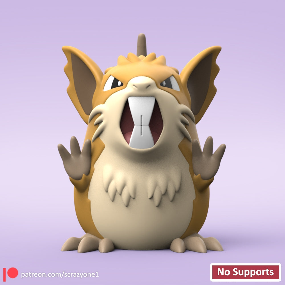 Raticate 3D printed figure original photo