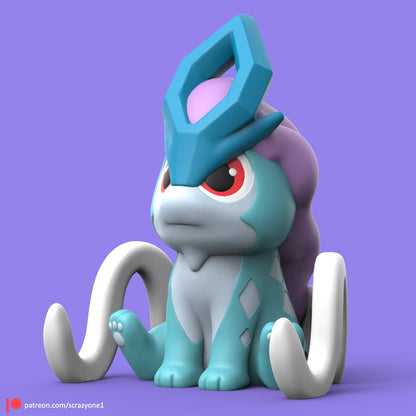 Chibi Suicune 3D printed figure - original