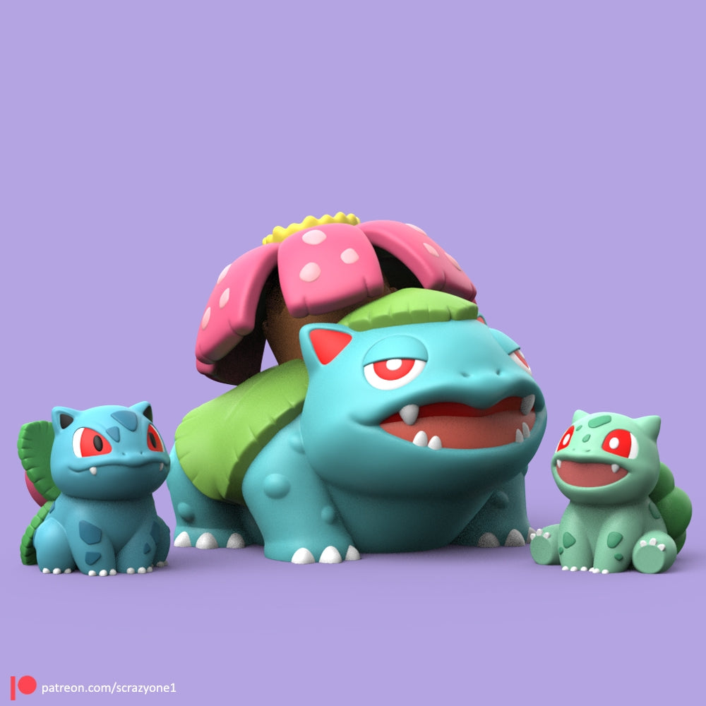 Chibi Bulbasaur Evolution Set - Original product photo
