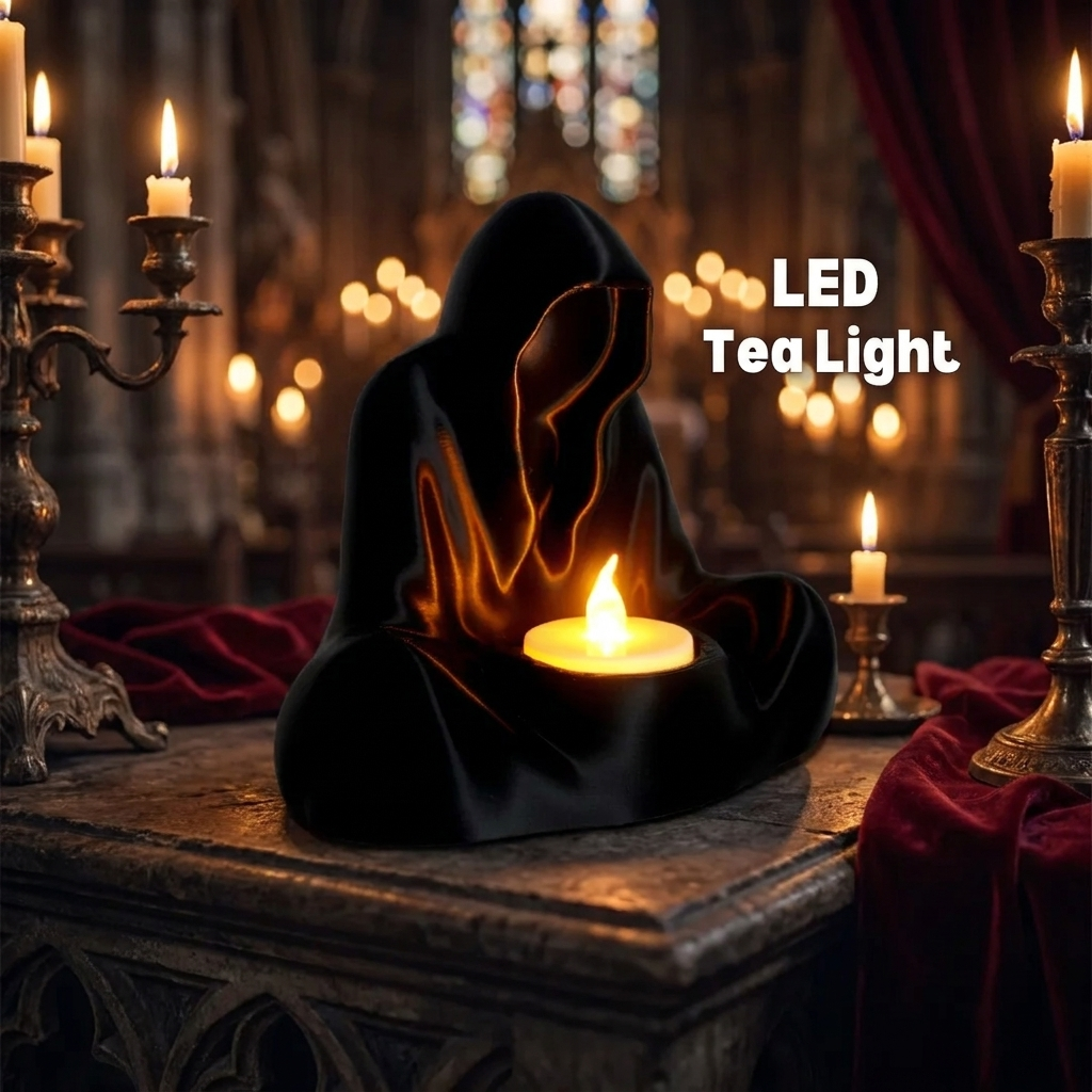 Hooded Figure Candle Holder - 3D Printed