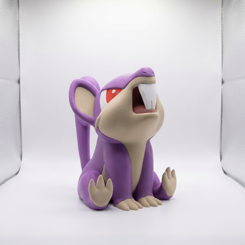 Rattata 3D printed chibi figure - studio hero shot