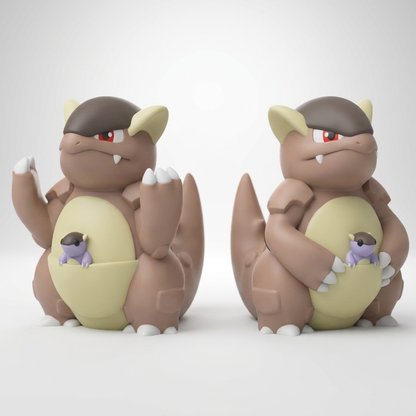 Kangaskhan 3D printed chibi figure - studio hero shot