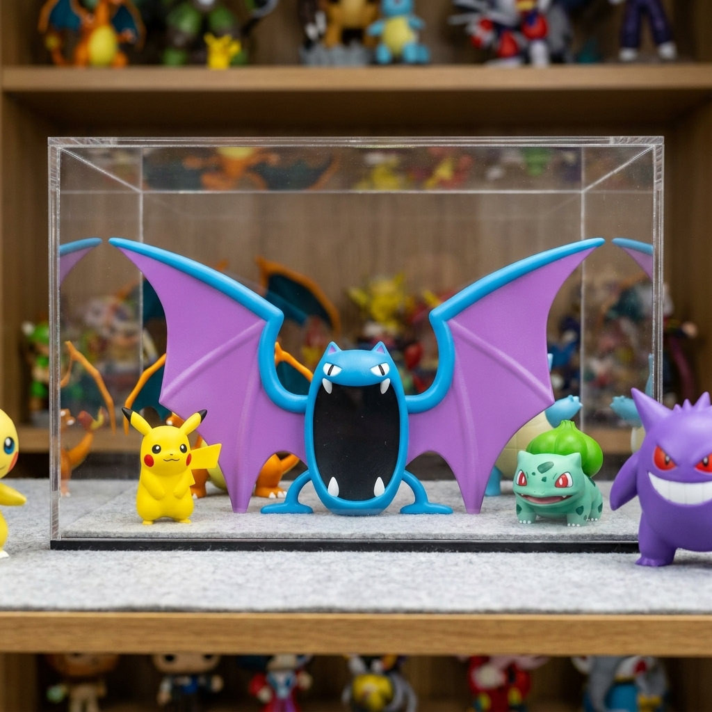 Golbat 3D printed chibi figure - display case