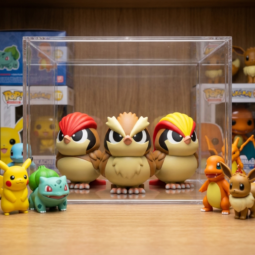 Pidgey Evolution Set in display case