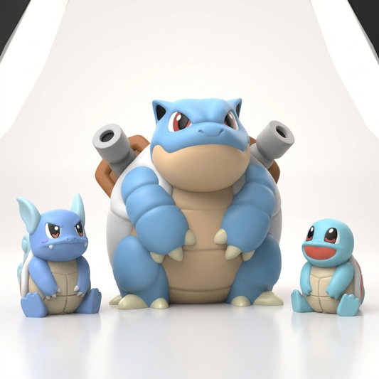 Chibi Squirtle Evolution Set - Studio hero shot