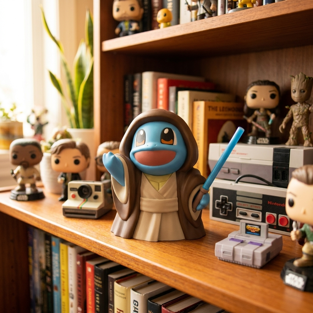Star Wars Squirtle on collector shelf