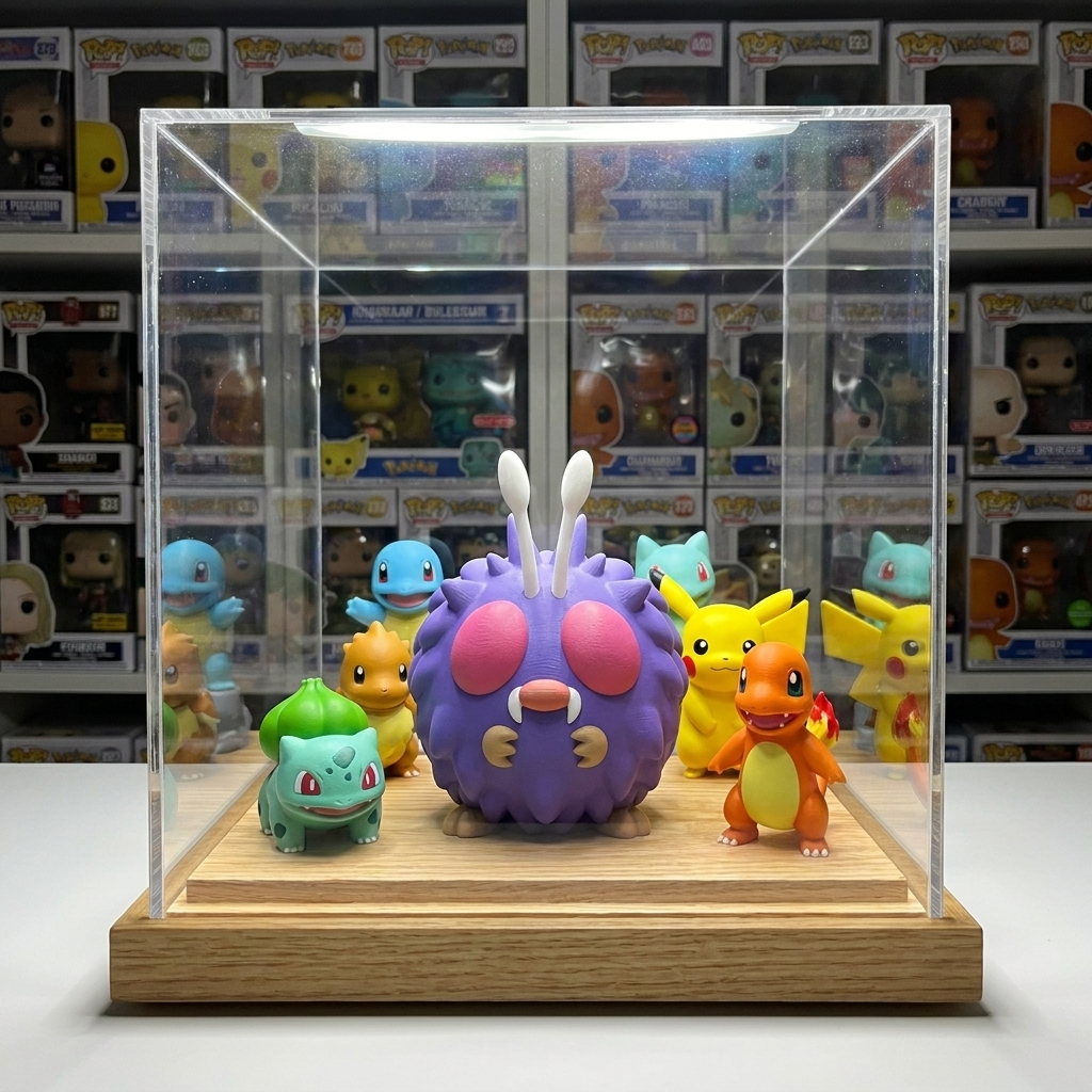 Venonat 3D printed figure in display case